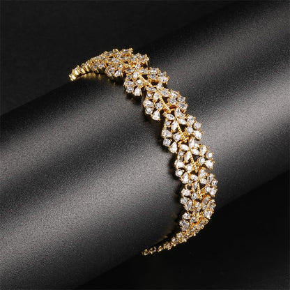 Flower Shape Gold Bracelet for Women