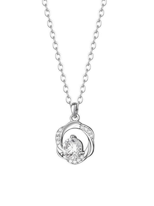 Möbius Series Diamonds Silver Necklace For Women