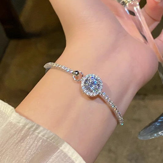 S925 Silver Moissan Diamond Bracelet for Women