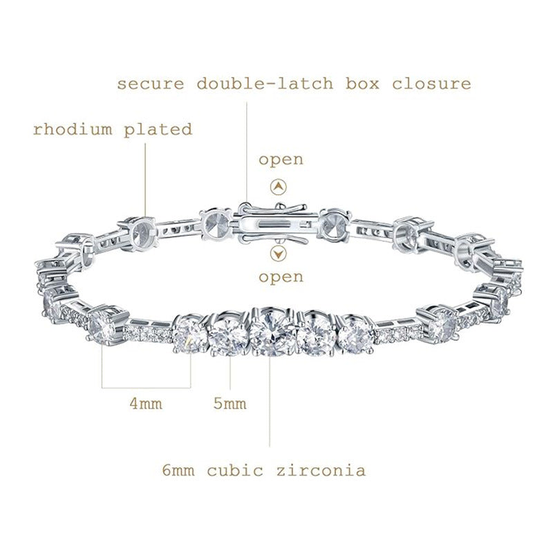 Moissan Diamond Silver Bracelet for Women