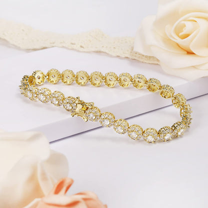 18K Gold Plated Moissan Diamond Necklace for Women