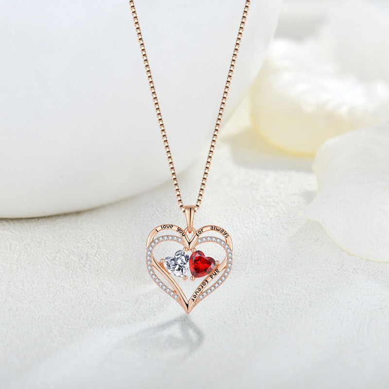 S925 Heart Pendant with Zirconia Necklace for Women