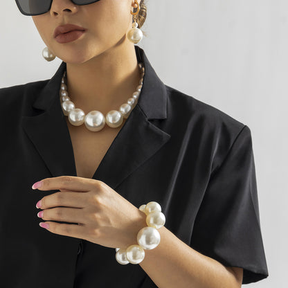 Pearl Collection Set for Women (Necklace/Bracelet/Earrings)