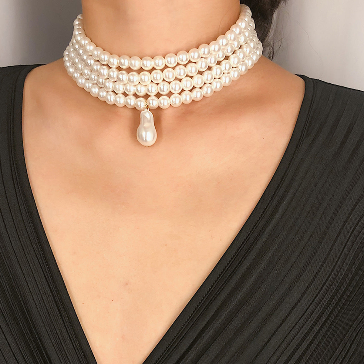 Stacked Pearls Necklace for Women