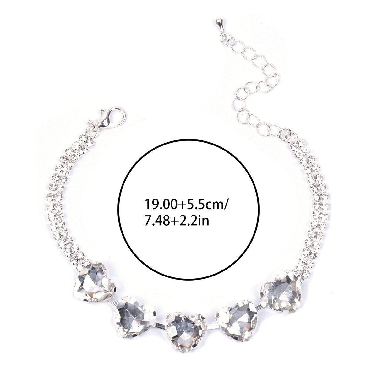 Heart Shape S925 Moissanite Bracelet for Women