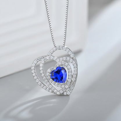 S925 Heart Pendant with Zirconia Necklace for Women