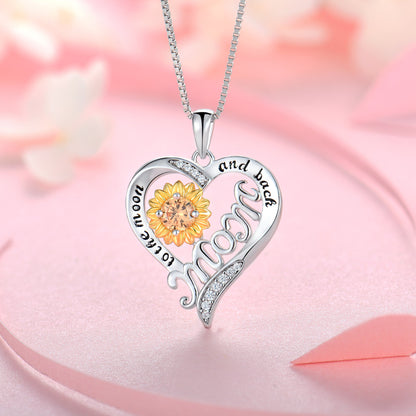 S925 Heart Pendant with Moissanite Diamonds Necklace for Women(Gift for Mom）