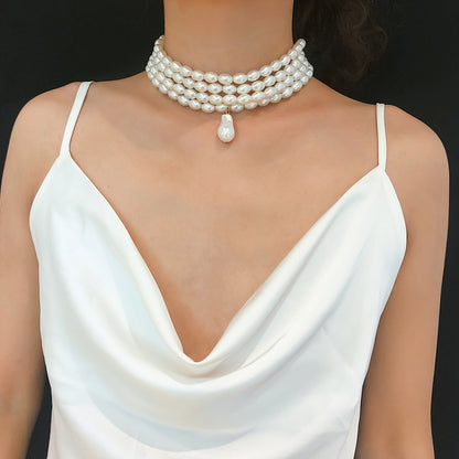 Stacked Pearls Necklace for Women