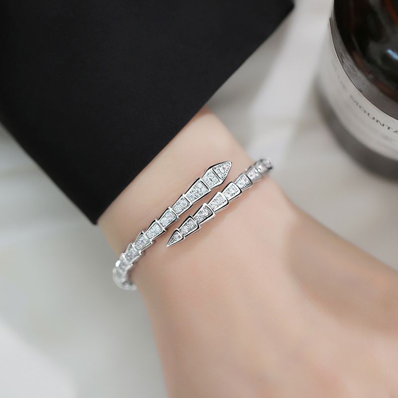 S925 Silver Snake Bracelet for Women