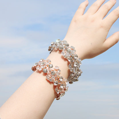 Leaf Shape Crystal Bracelet for Women