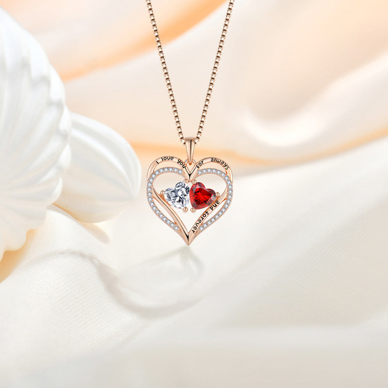 S925 Heart Pendant with Zirconia Necklace for Women