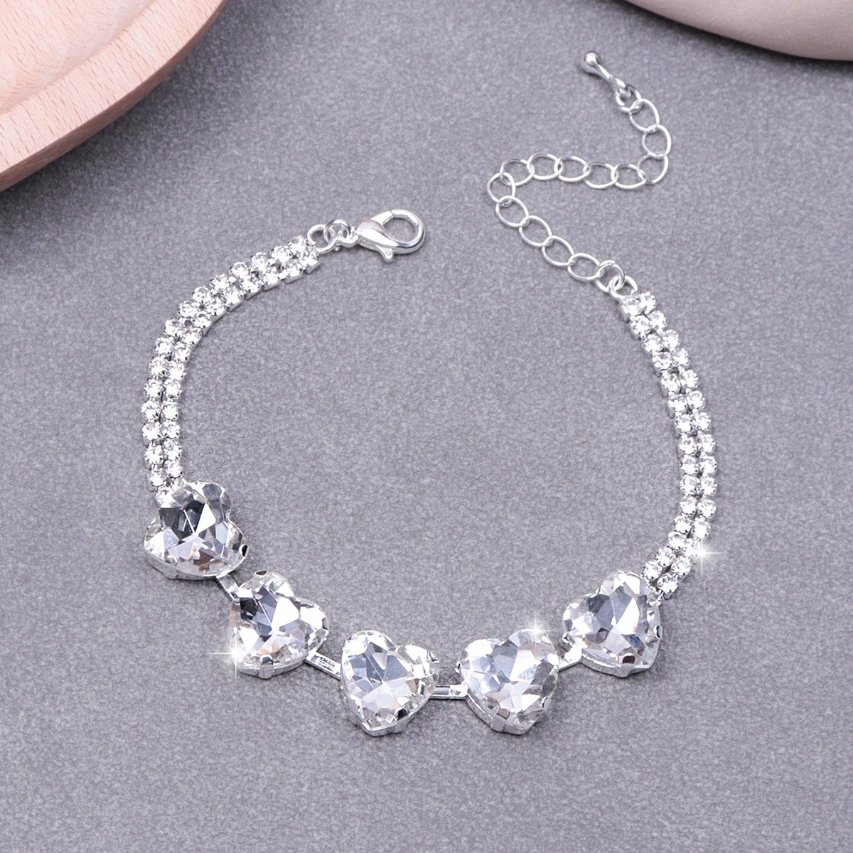 Heart Shape S925 Moissanite Bracelet for Women