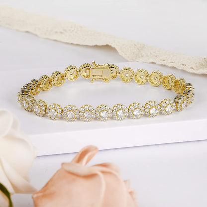 18K Gold Plated Moissan Diamond Necklace for Women