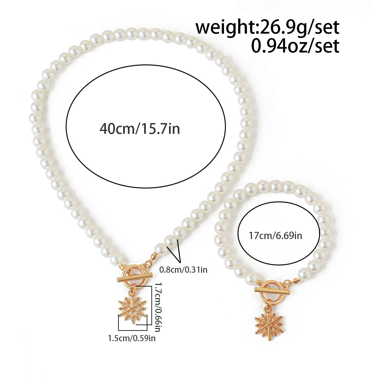 Pendant jewelry set for women (necklace/bracelet)