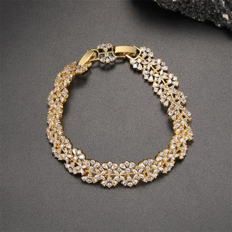 Flower Shape Gold Bracelet for Women