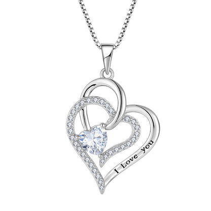 S925 Heart Pendant with Zirconia Necklace for Women