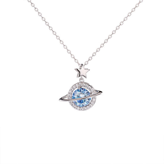 S925 Planet Pendant with Zirconia Necklace for Women