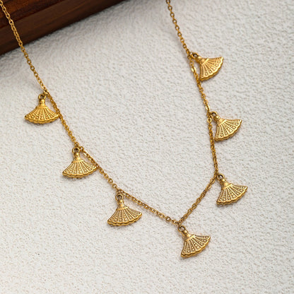 18K Gold Skirt Shape Necklaces For Women