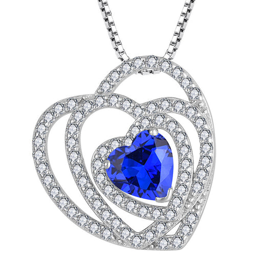 S925 Heart Pendant with Zirconia Necklace for Women