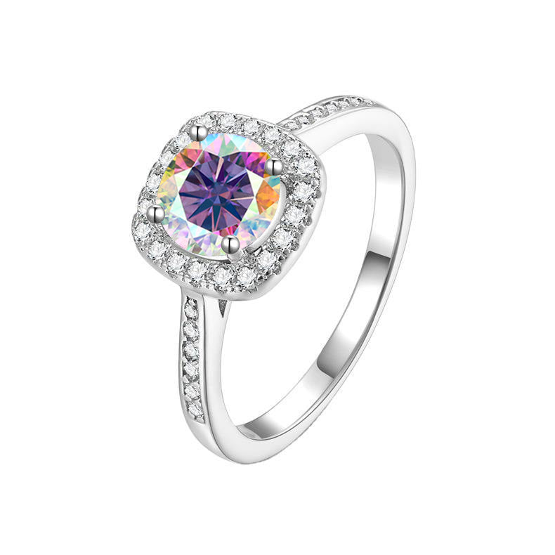 S925 Fashion Women's Ring with Moissanite Diamonds(0.5ct/1ct/2ct)