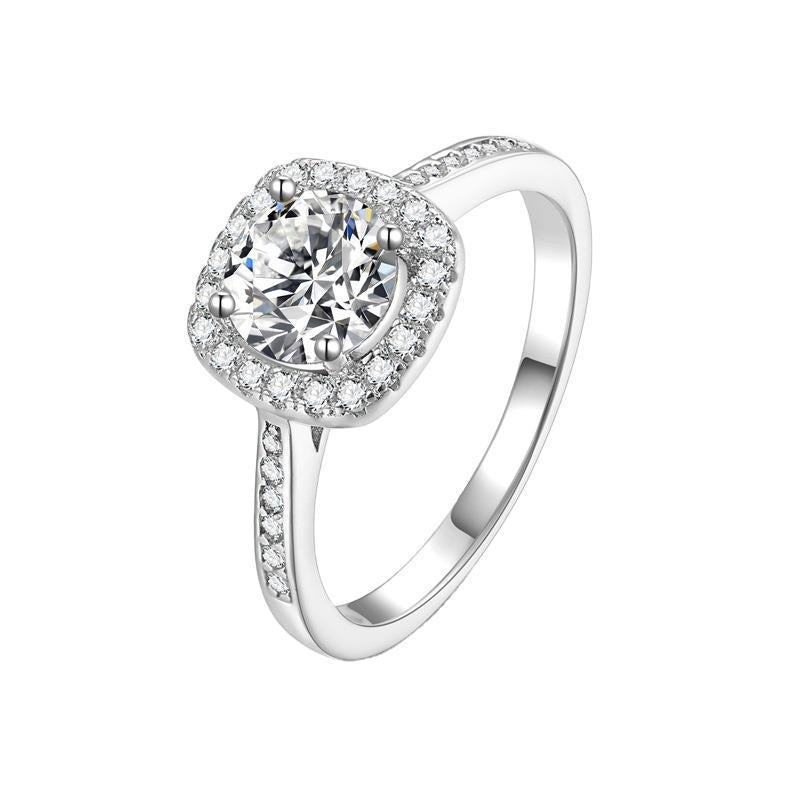 S925 Fashion Women's Ring with Moissanite Diamonds(0.5ct/1ct/2ct)