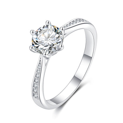 S925 Fashion Women's Ring with Moissanite Diamonds