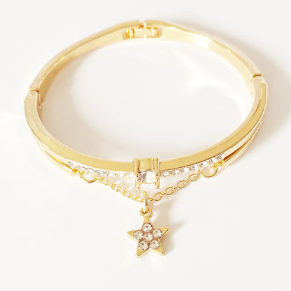 Star Pendant with Moissanite Diamonds Bracelet for Women