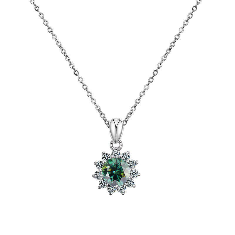 S925 sterling silver with moissanite diamonds pendant women's necklace