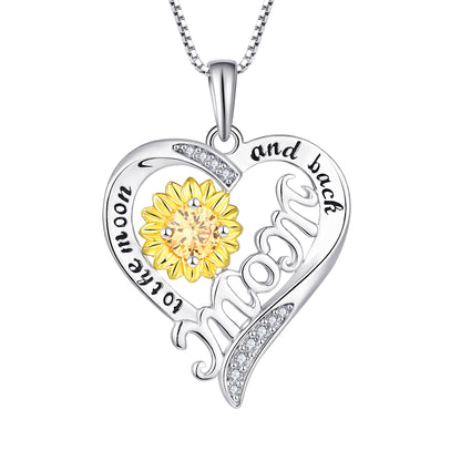 S925 Heart Pendant with Moissanite Diamonds Necklace for Women(Gift for Mom）