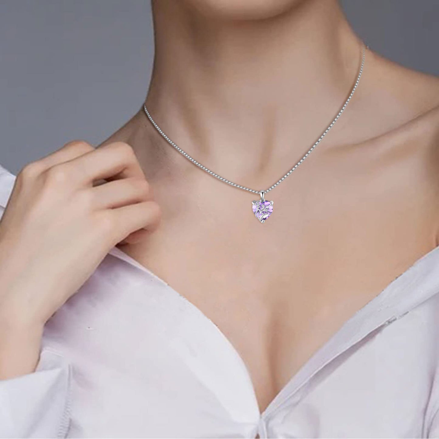 S925 Heart Pendant Necklace for Women