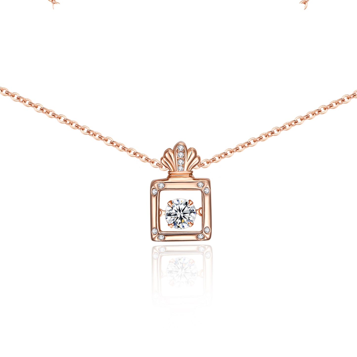 PERDEER S925 Diamonds Perfume Bottle Necklaces For Women