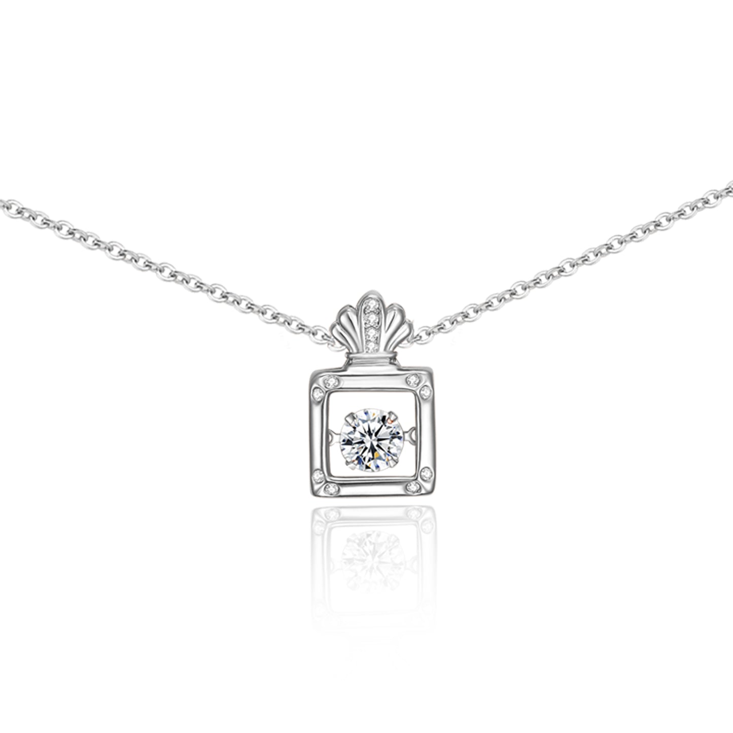 Collares con frascos de perfume de diamantes S925 de PERDEER para mujeres