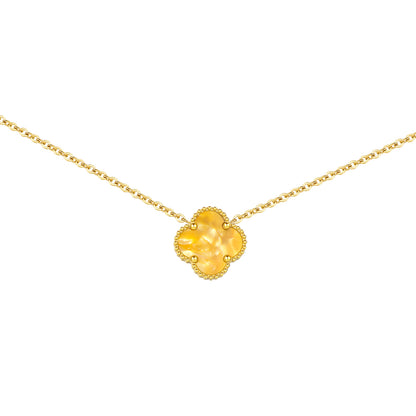 Collier pour femme en or 18 carats avec trèfle à quatre feuilles