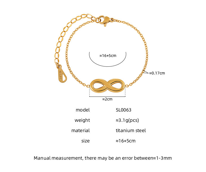 Number 8 Series Gold Bracelet for Women