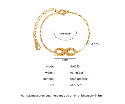 Number 8 Series Gold Bracelet for Women