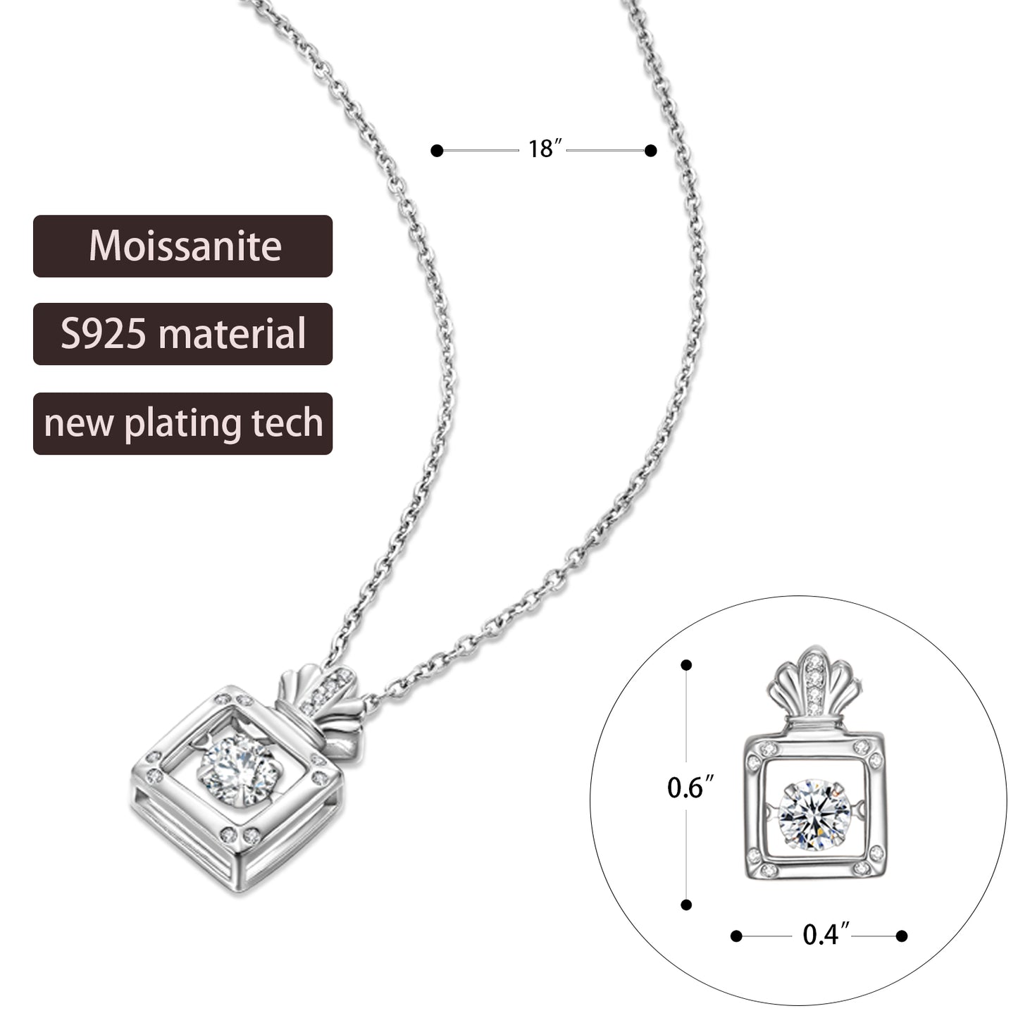 Collares con frascos de perfume de diamantes S925 de PERDEER para mujeres