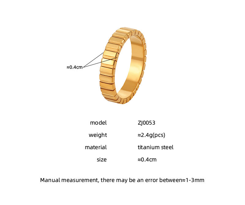 Striped Chevron Gold Rings For Women