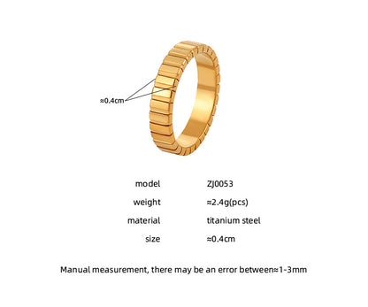 Striped Chevron Gold Rings For Women