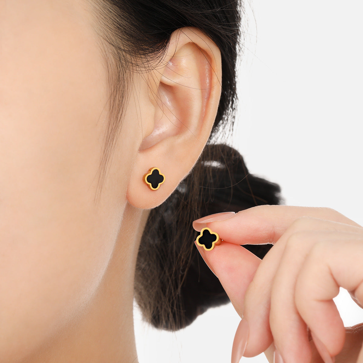 Four Leaf Clover Collection Gold Earrings for Women