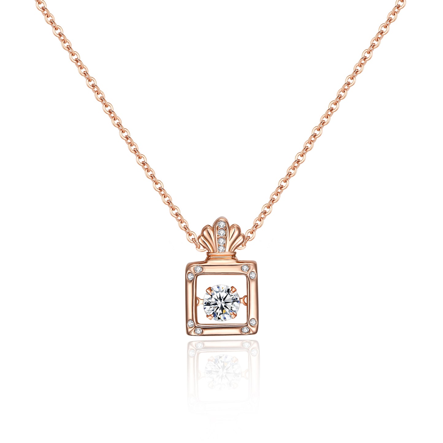 PERDEER S925 Diamonds Perfume Bottle Necklaces For Women