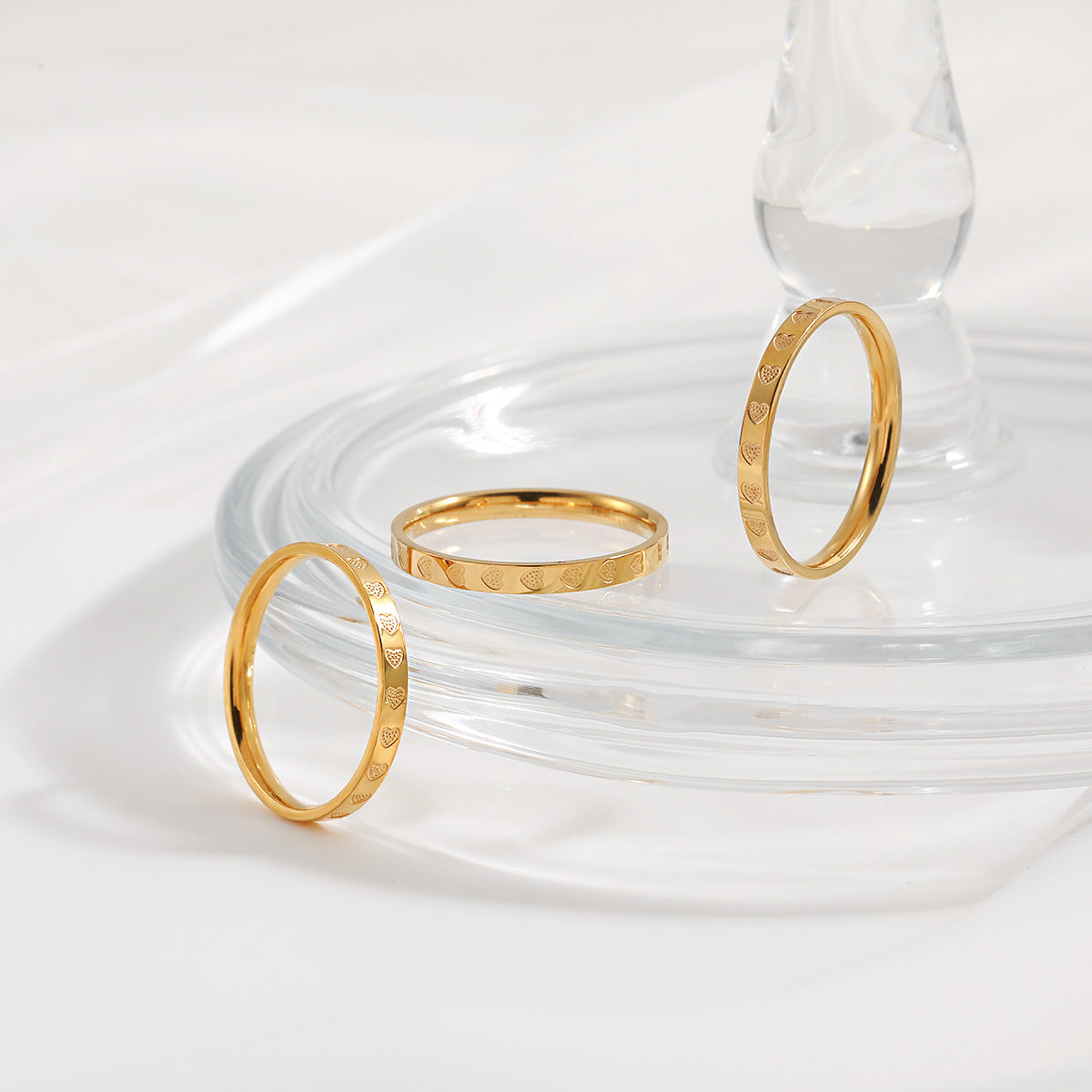 Love Shaped Gold Rings For Women