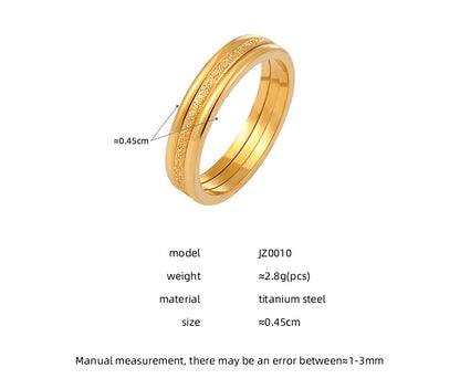 Triple Stacked Plain Gold Women's Rings