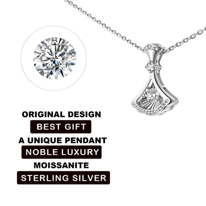 PERDEER S925 Diamonds Fan Necklace For Women