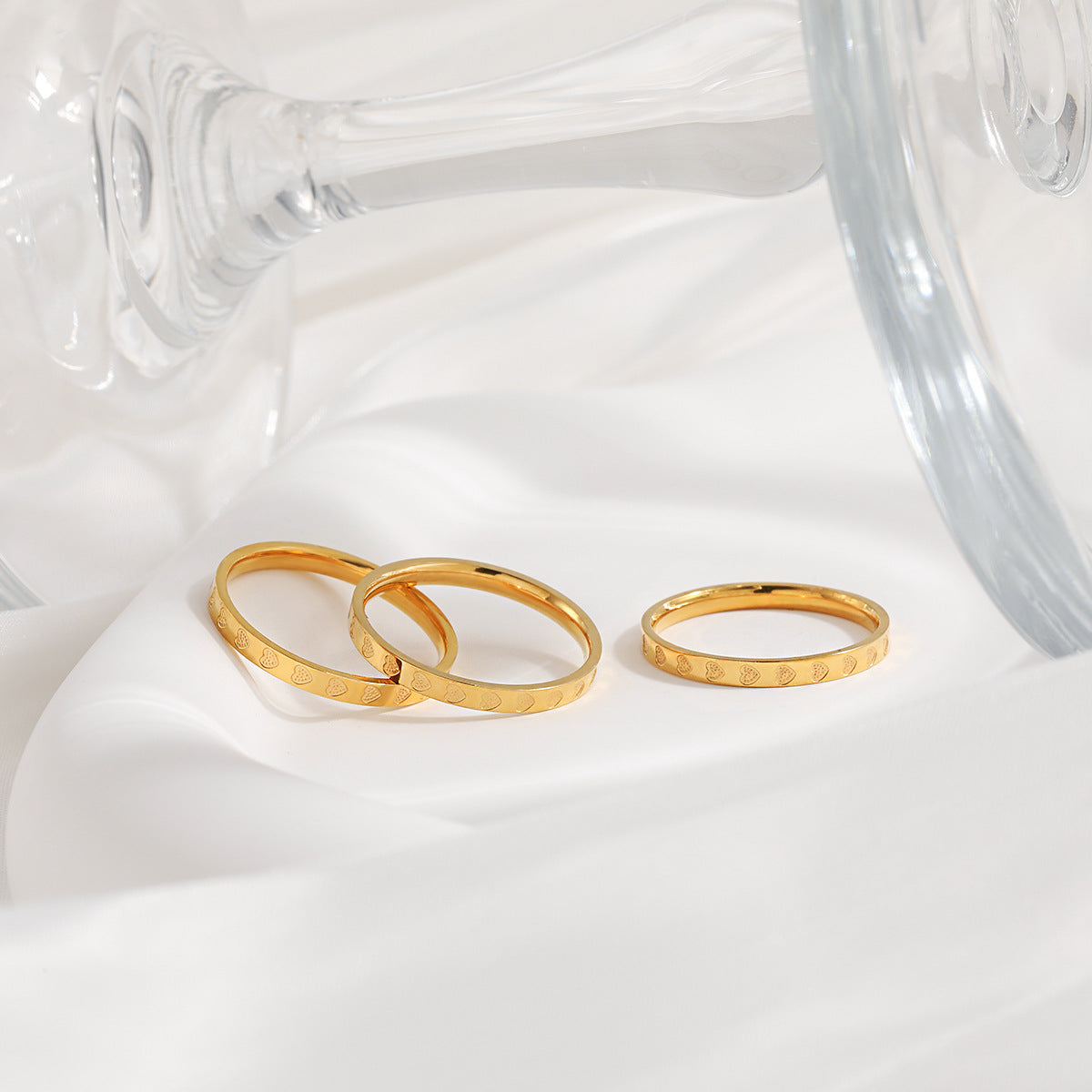 Love Shaped Gold Rings For Women