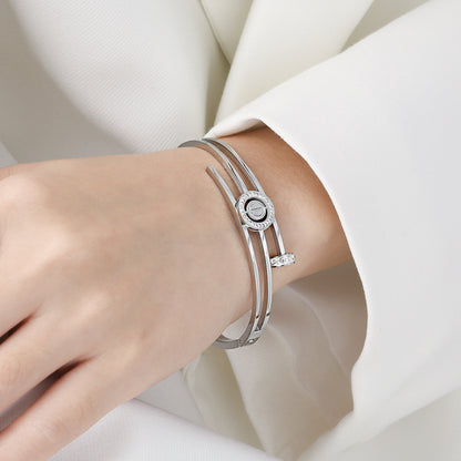 Round Nail Series Silver Bracelet Women