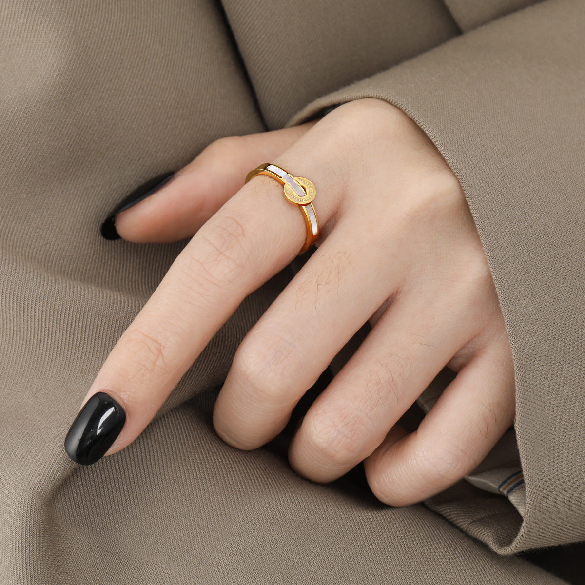 Circle Letter Gold Rings For Women