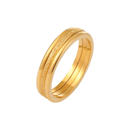 Triple Stacked Plain Gold Women's Rings