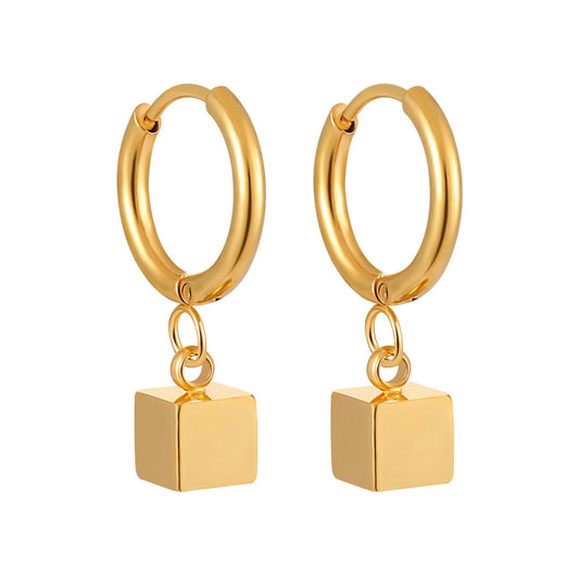 Quadrangle Series Gold Earrings for Women