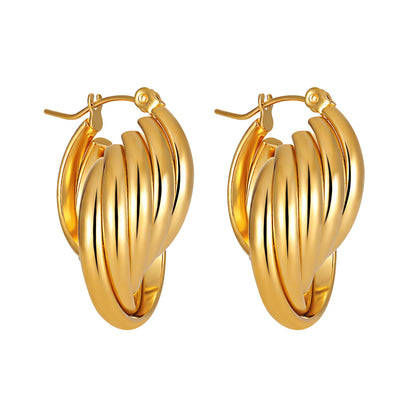 Möbius Ring Gold Earrings for Women