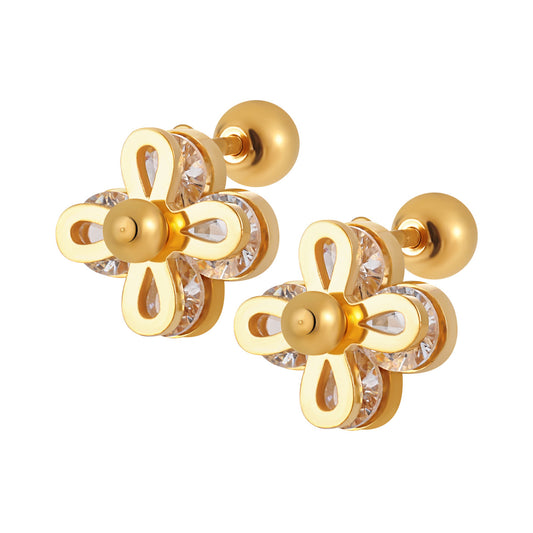 Four Leaf Clover Collection Gold Earrings for Women